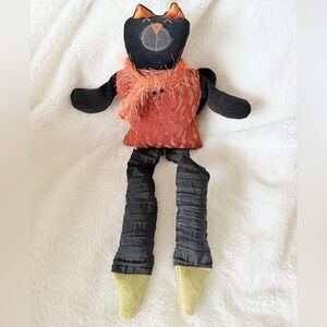 2009 Woof and Poof Black Cat Halloween Fall Decor